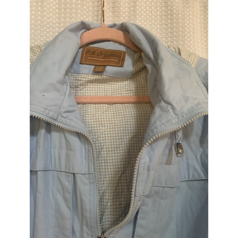PA Originals Outerwear Classics Womens Medium Light Blue Windbreaker Jacket‎ - Picture 2 of 12